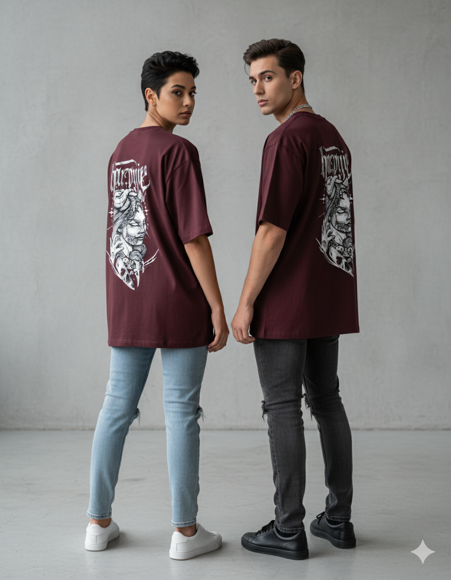 "Harpye" Gothic Ram Skull Heavyweight T-Shirt | 240 GSM Unisex Streetwear