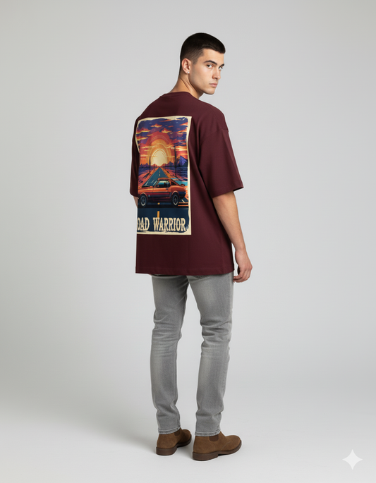Vintage "Road Warrior" Car Tee | Retro Desert Sunset Graphic Shirt Unisex Wear