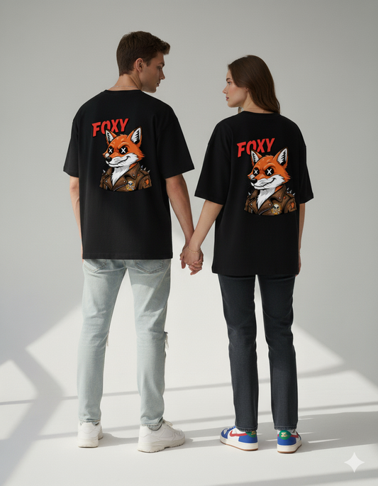 "Foxy" Biker Fox Graphic Tee | 180 GSM Unisex Streetwear