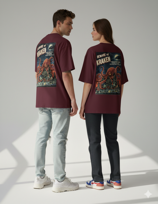 "Beware the Kraken" Heavyweight Graphic Tee | 260 GSM Unisex Streetwear