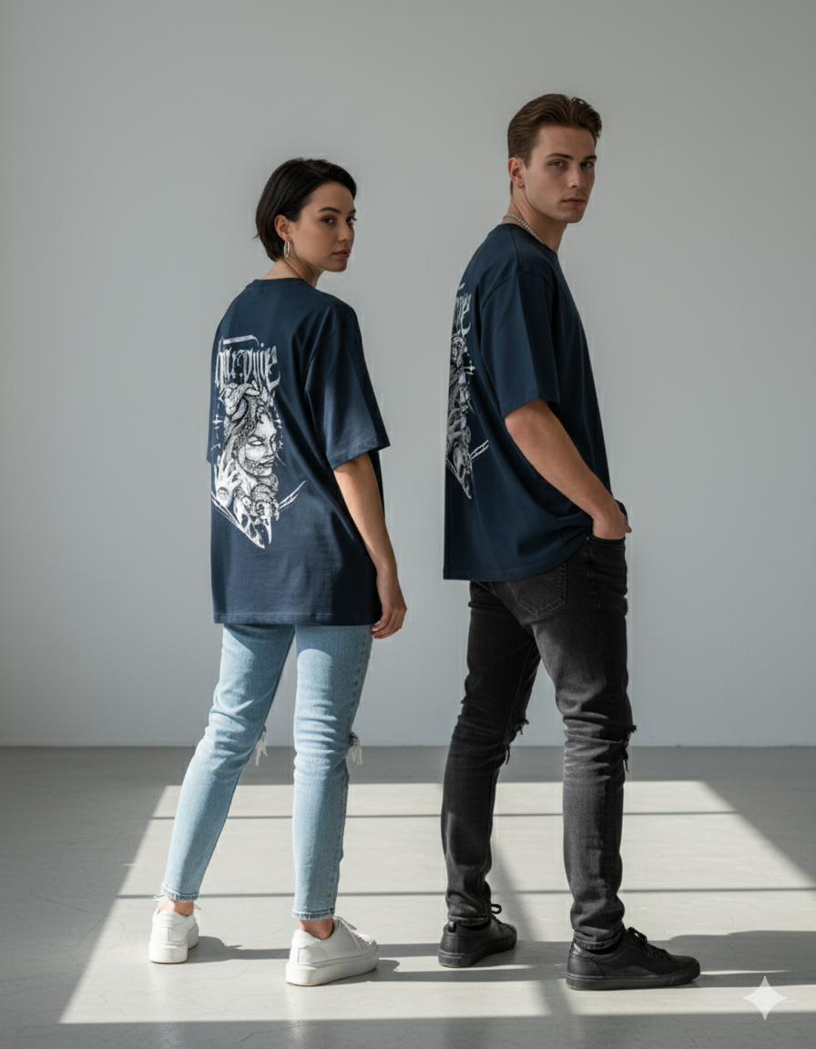"Harpye" Gothic Ram Skull Heavyweight T-Shirt | 240 GSM Unisex Streetwear