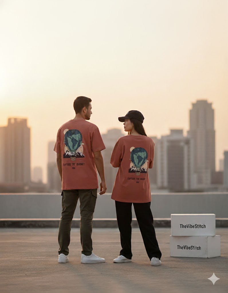 "Capture The Journey" Heavyweight Oversized Tee | 240 GSM Unisex Streetwear