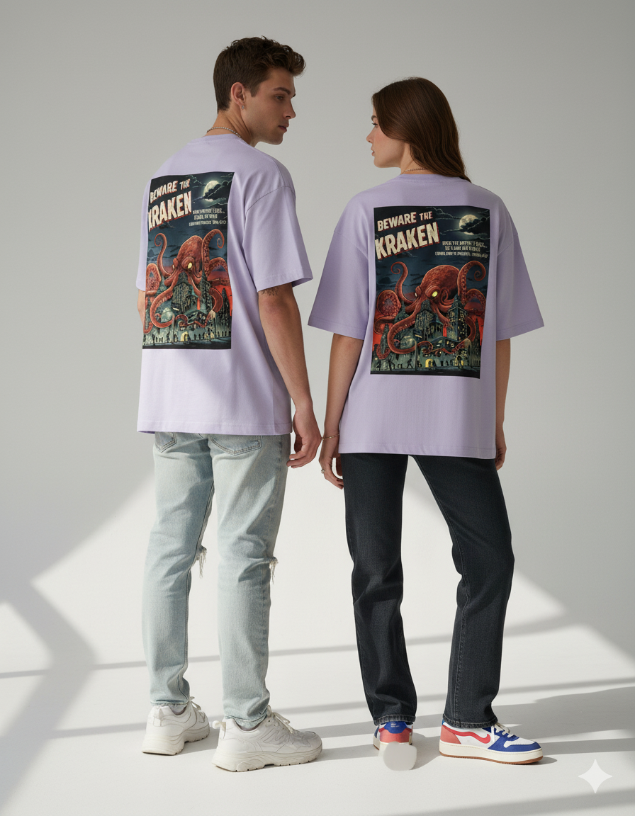 "Beware the Kraken" Heavyweight Graphic Tee | 260 GSM Unisex Streetwear