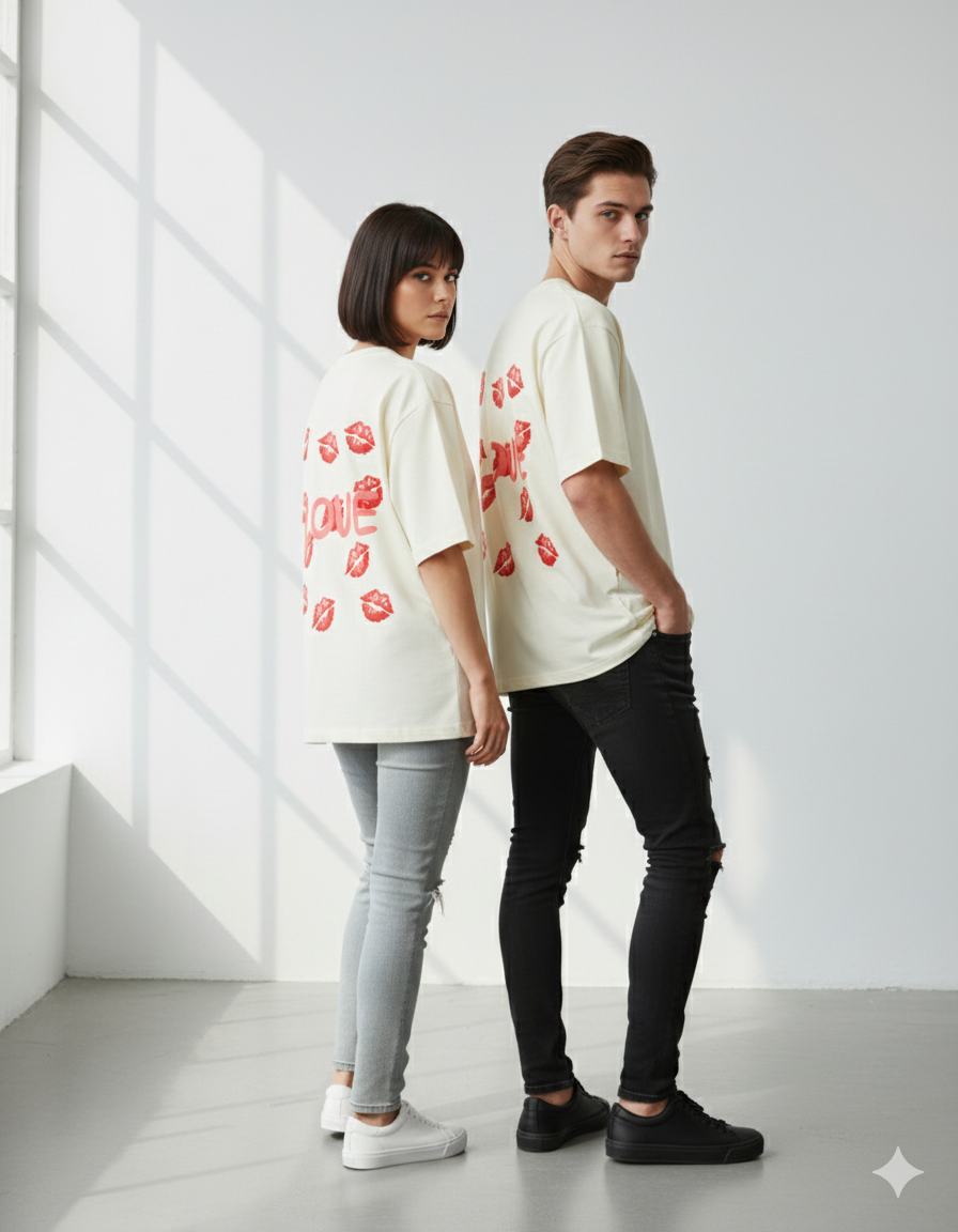 "Love & Kisses" Heavyweight Graphic Tee | 240 GSM Streetwear