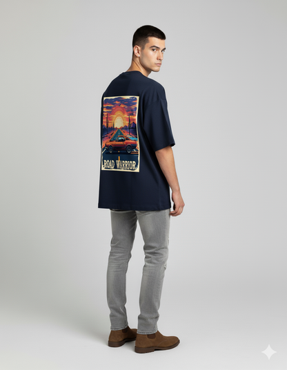 Vintage "Road Warrior" Car Tee | Retro Desert Sunset Graphic Shirt Unisex Wear