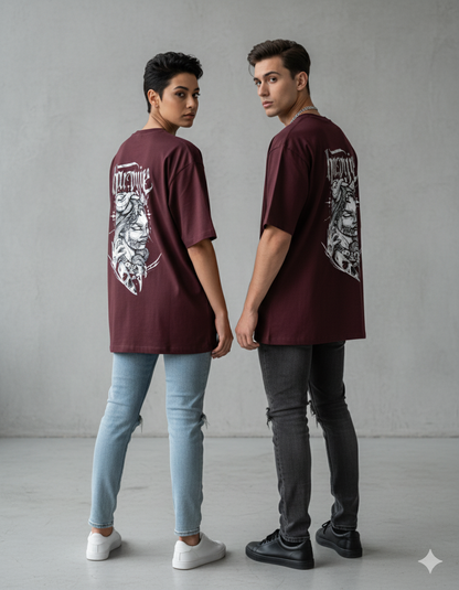 "Harpye" Gothic Ram Skull Heavyweight T-Shirt | 240 GSM Unisex Streetwear