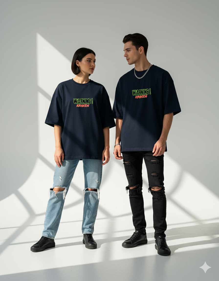 "Beware the Kraken" Heavyweight Graphic Tee | 260 GSM Unisex Streetwear