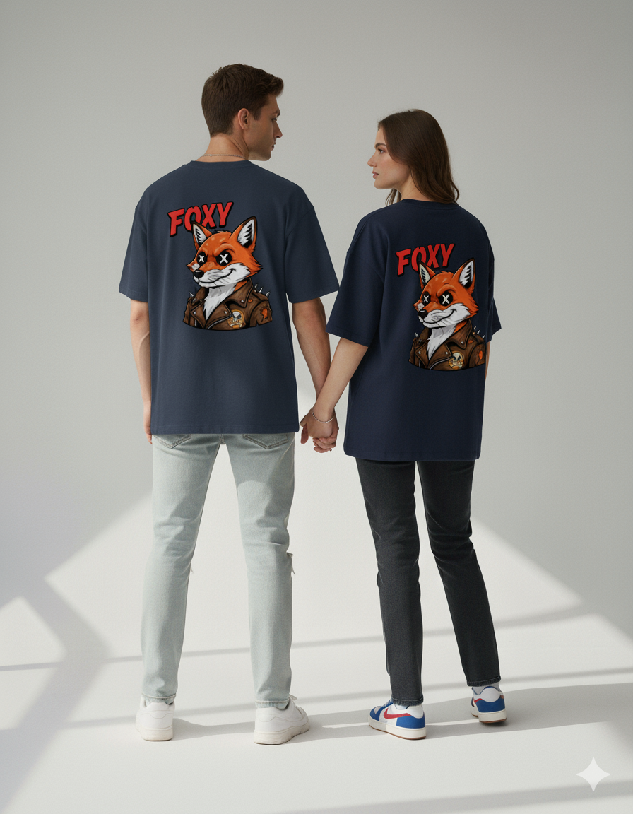"Foxy" Biker Fox Graphic Tee | 180 GSM Unisex Streetwear