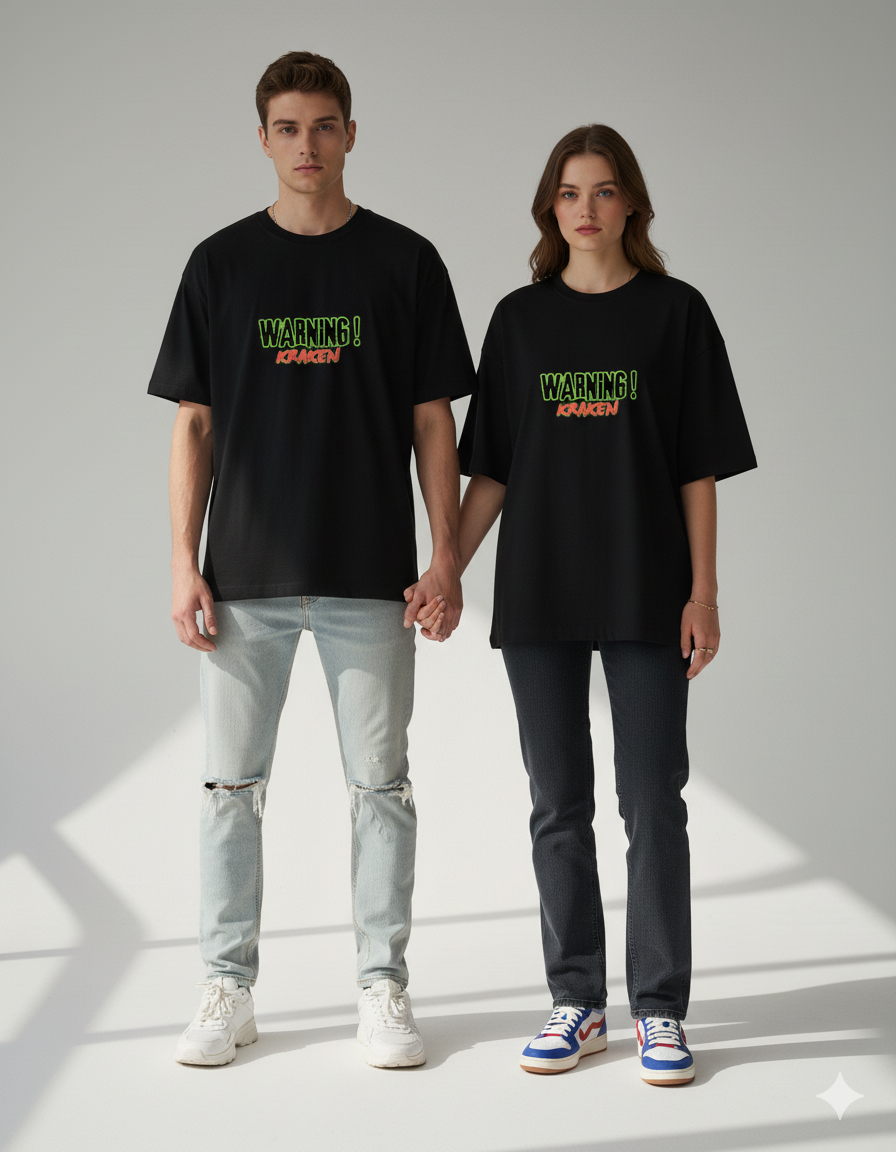 "Beware the Kraken" Heavyweight Graphic Tee | 260 GSM Unisex Streetwear