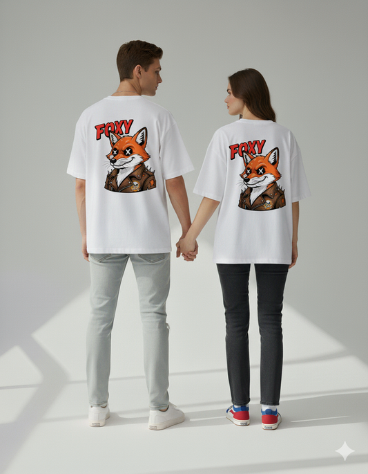 "Foxy" Biker Fox Graphic Tee | 180 GSM Unisex Streetwear
